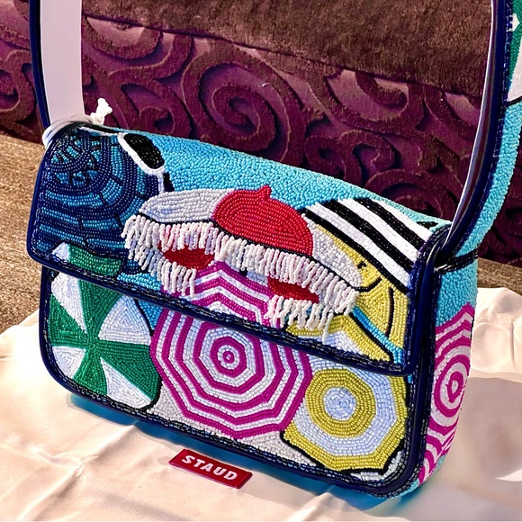 STAUD Handbags - NWT Staud Beaded Tommy Bag Umbrellas